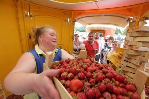 Продажа свежей российской клубники организована на улице Еланского