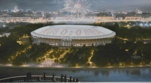 Монтаж декоративного фриза на стадионе "Лужники" планируют завершить к концу августа