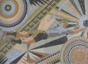  Картина Ольги Солдатовой «Летящий вратарь», двусторонняя мозаика. Фото: пресс-служба Музея Москвы.
