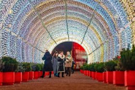 Световые тоннели на Фрунзенской набережной: праздничная иллюминация стала технологичнее. Фото: пресс-служба комплекса городского хозяйства Москвы